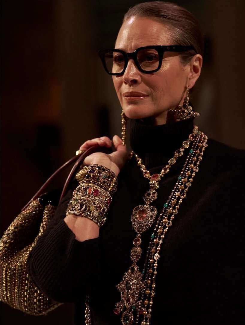 Christy Turlington stuns in layers of shimmering jewels